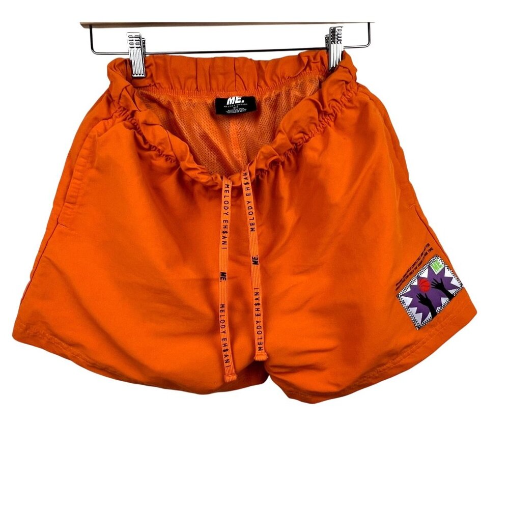 Melody Ehsani Womens Orange Drawstrings Athletic … - image 1